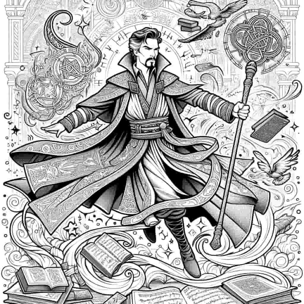 Dr.Strange poster colouring page