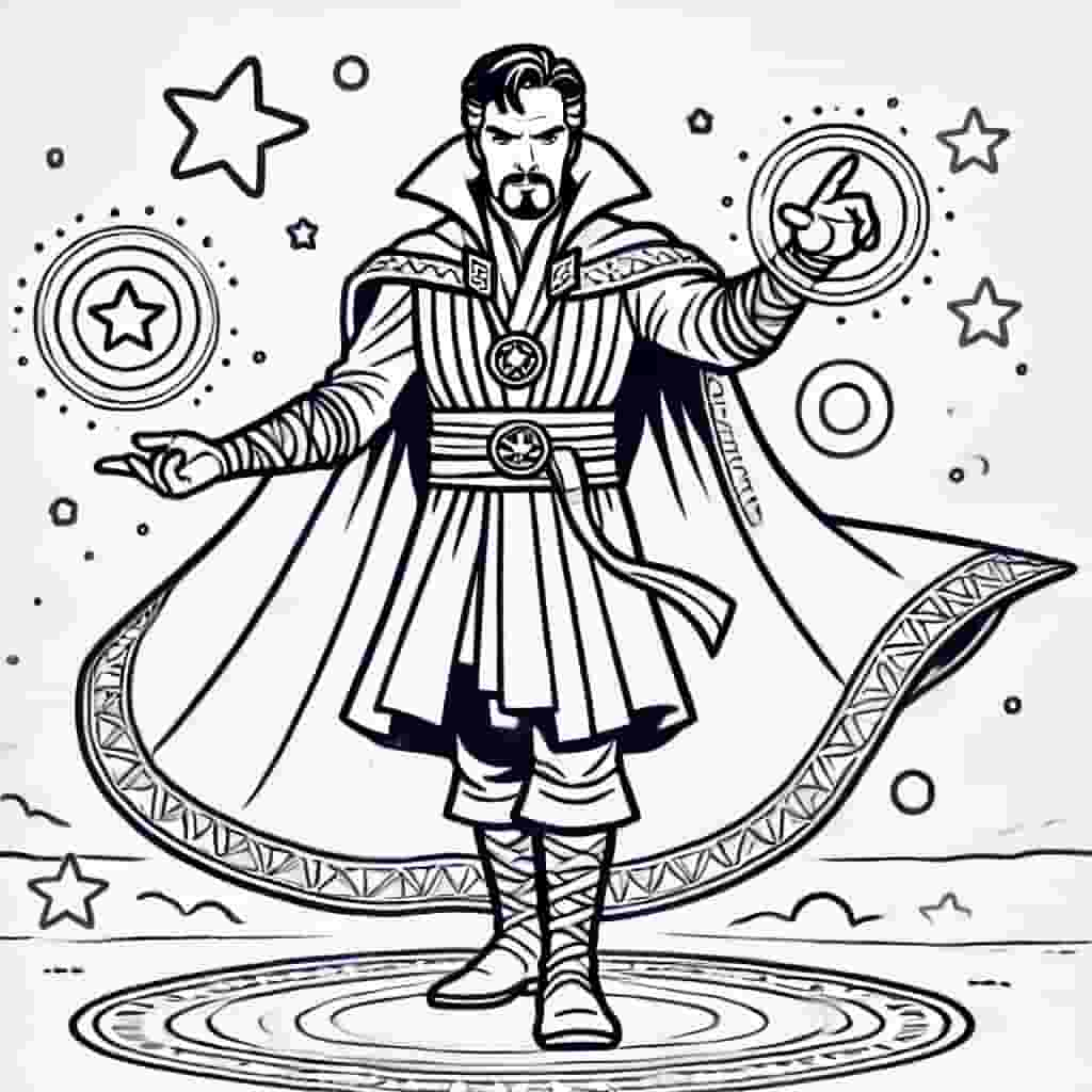 Dr.strange marvel colouring page