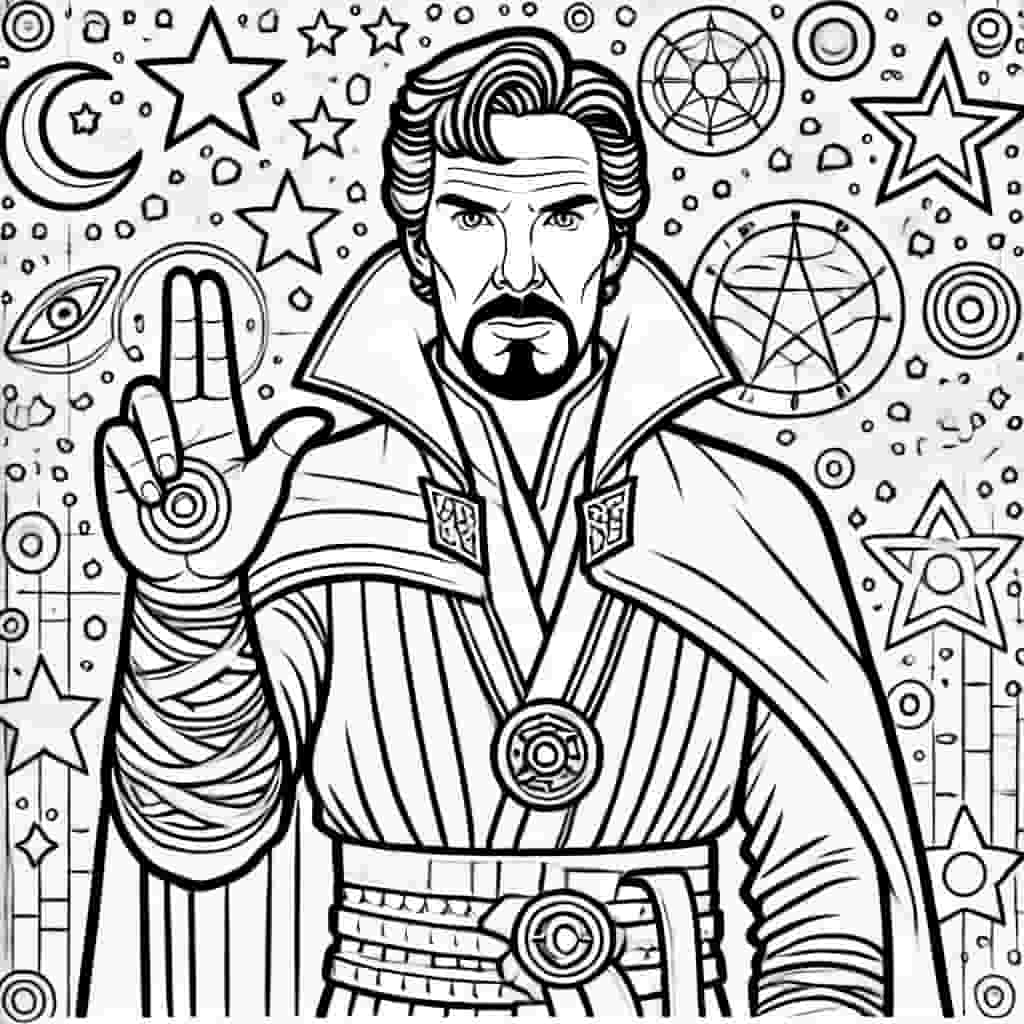 Dr.Strange poster colouring page