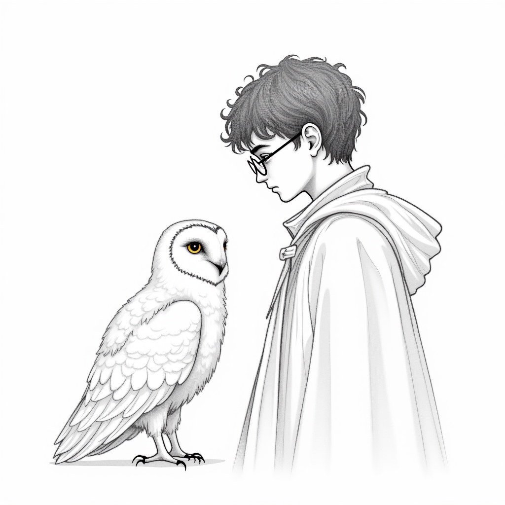 Harry Potter with Hedwig