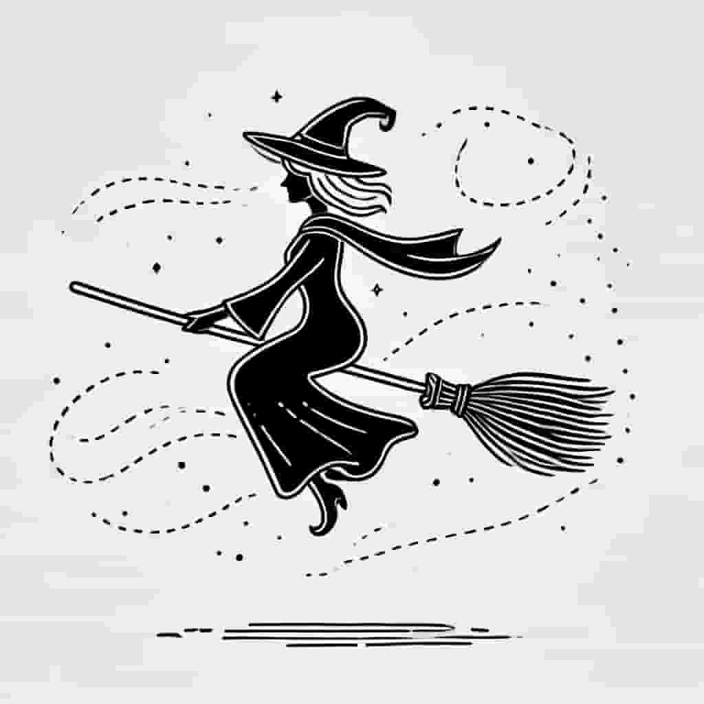 a witch on a broom