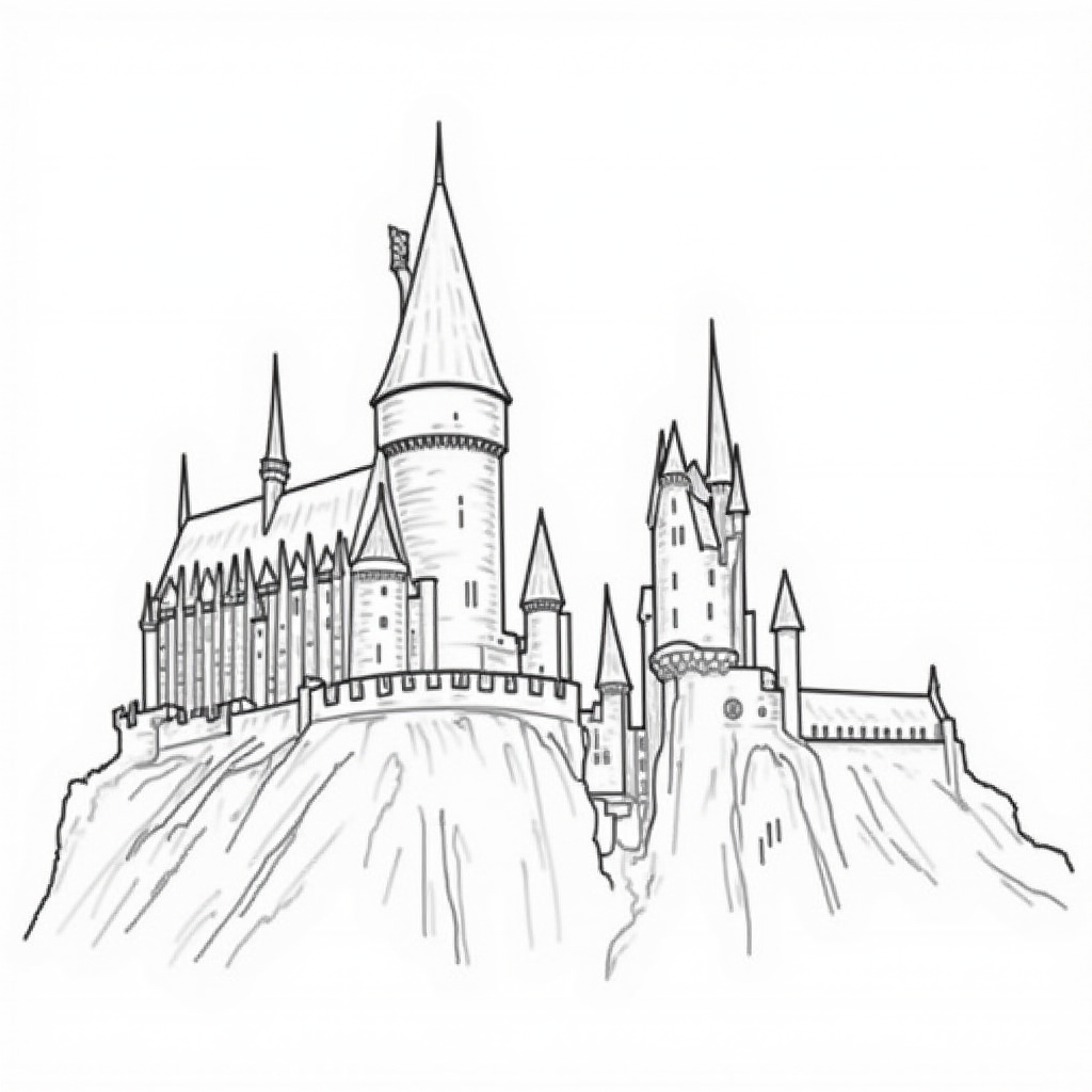 Hogwarts castle silhouette