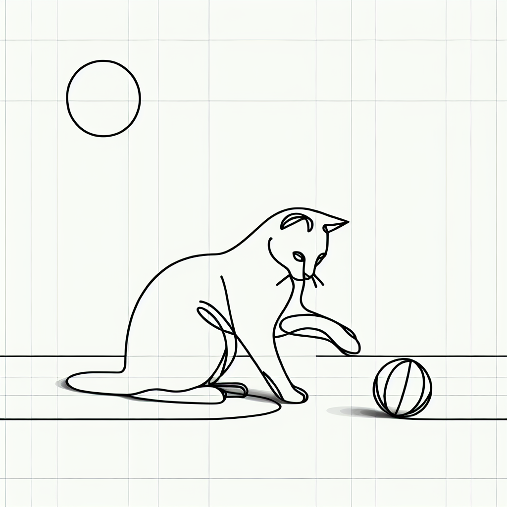 a cat play a ball