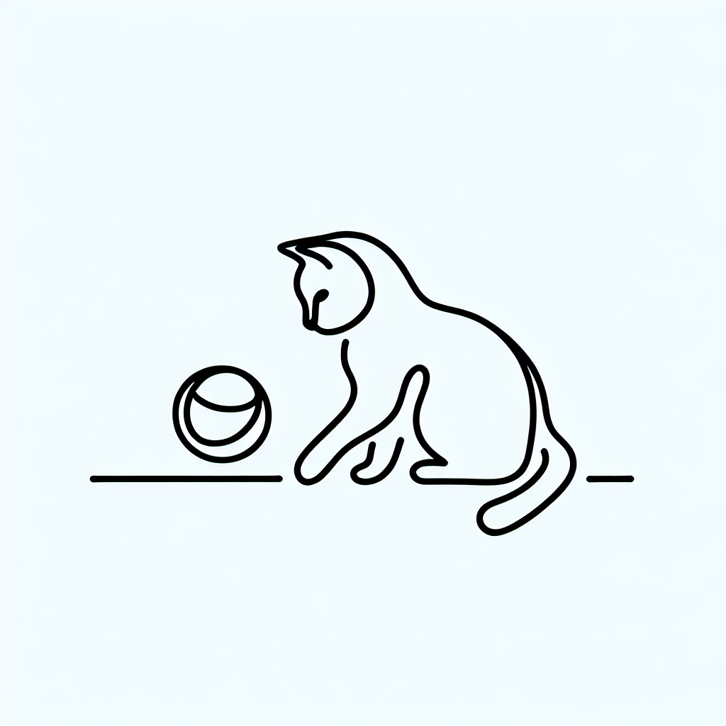 a cat play a ball