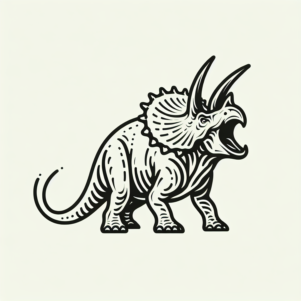 a roaring triceratops dinosaur