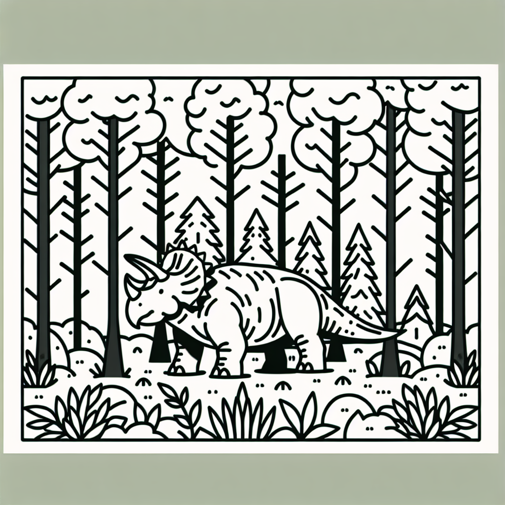 a triceratops in a forest