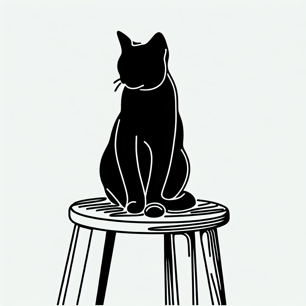 cat sit in a stool