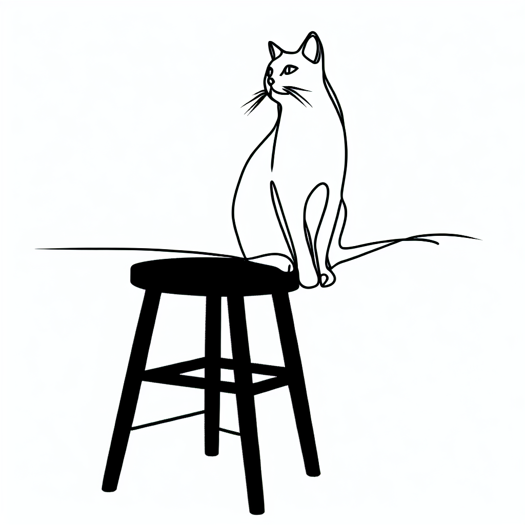 cat sit in a stool