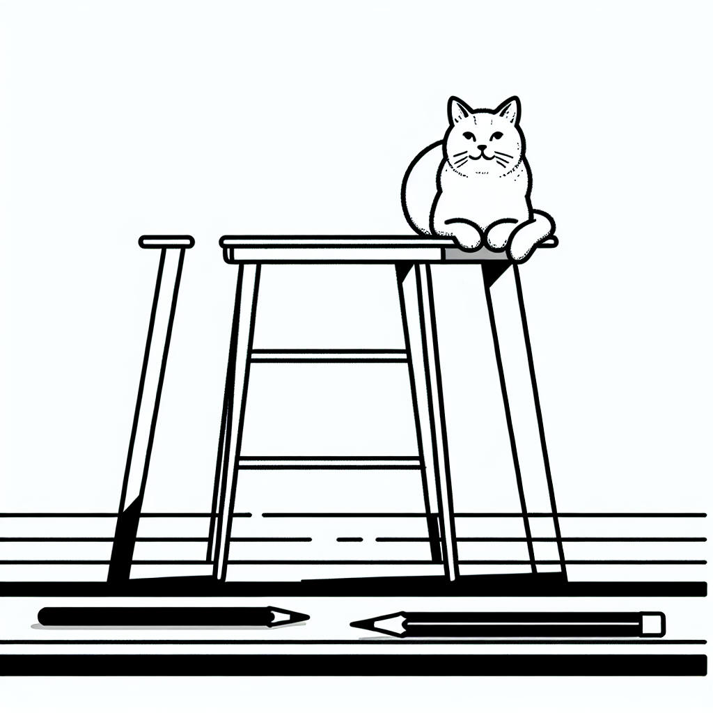 cat sit in a stool