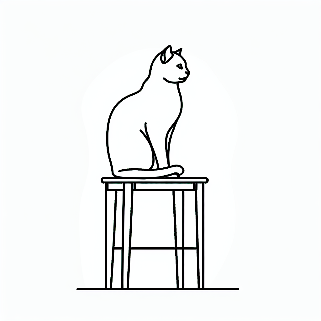 cat sit in a stool