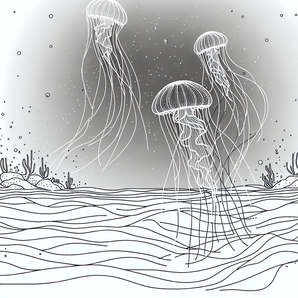 jellyfish underwater scene