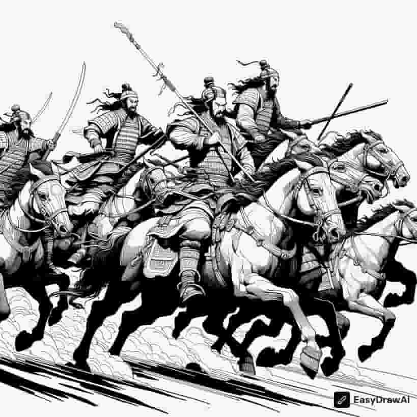 Fierce cavalry charges in ancient China