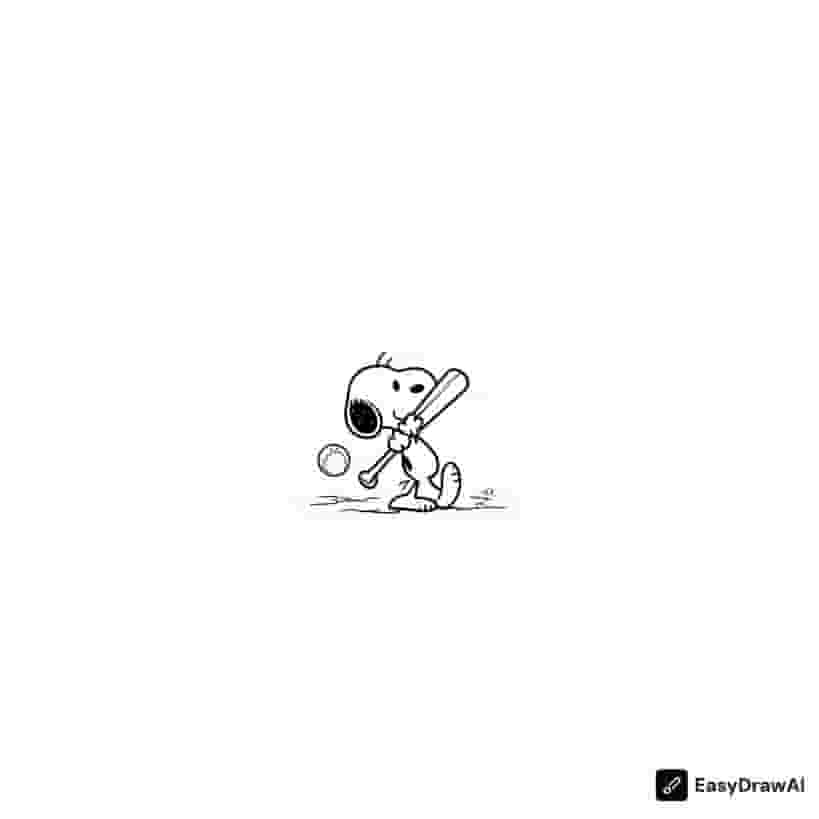 Snoopy playing baseball