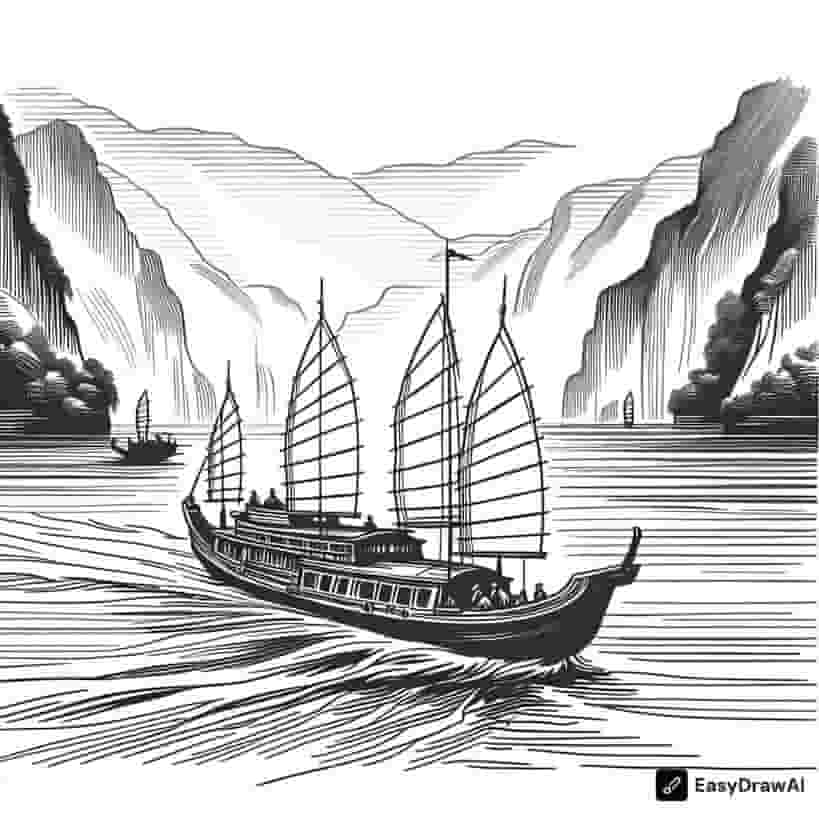 Ancient warships on the Yangtze River