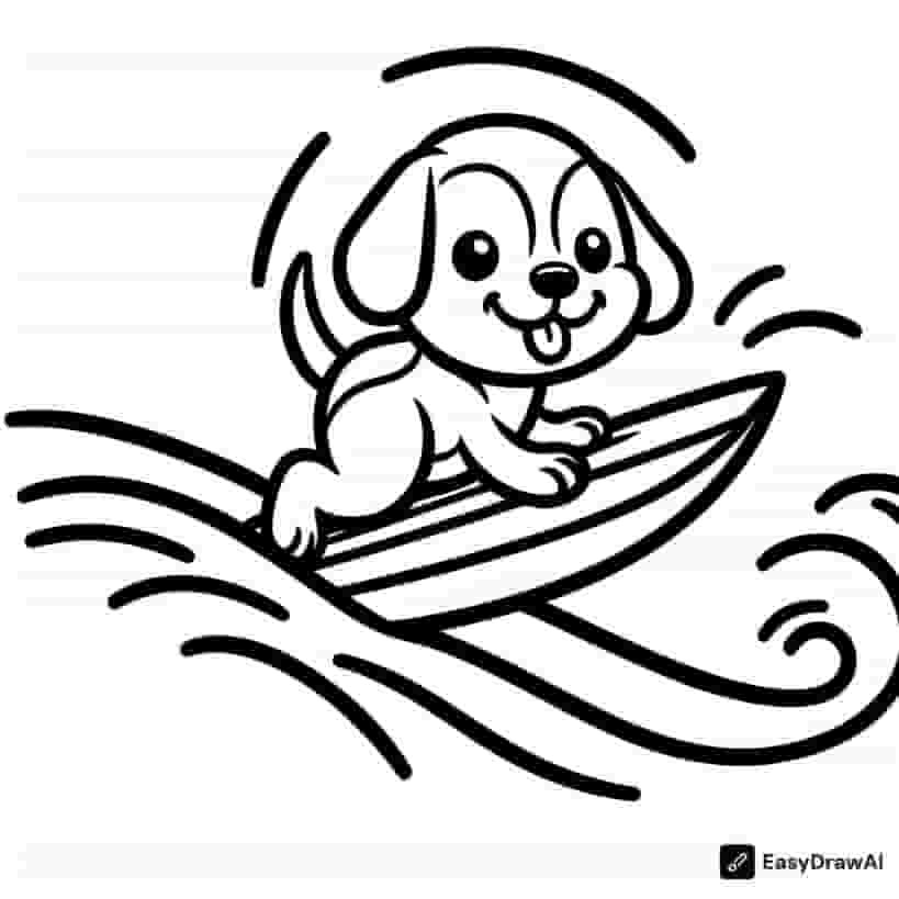 Snoopy as a surfer catching waves