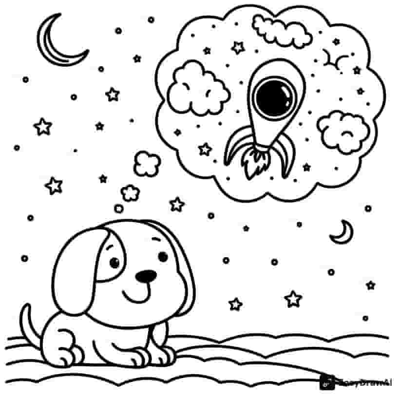 Snoopy dreaming about space adventures