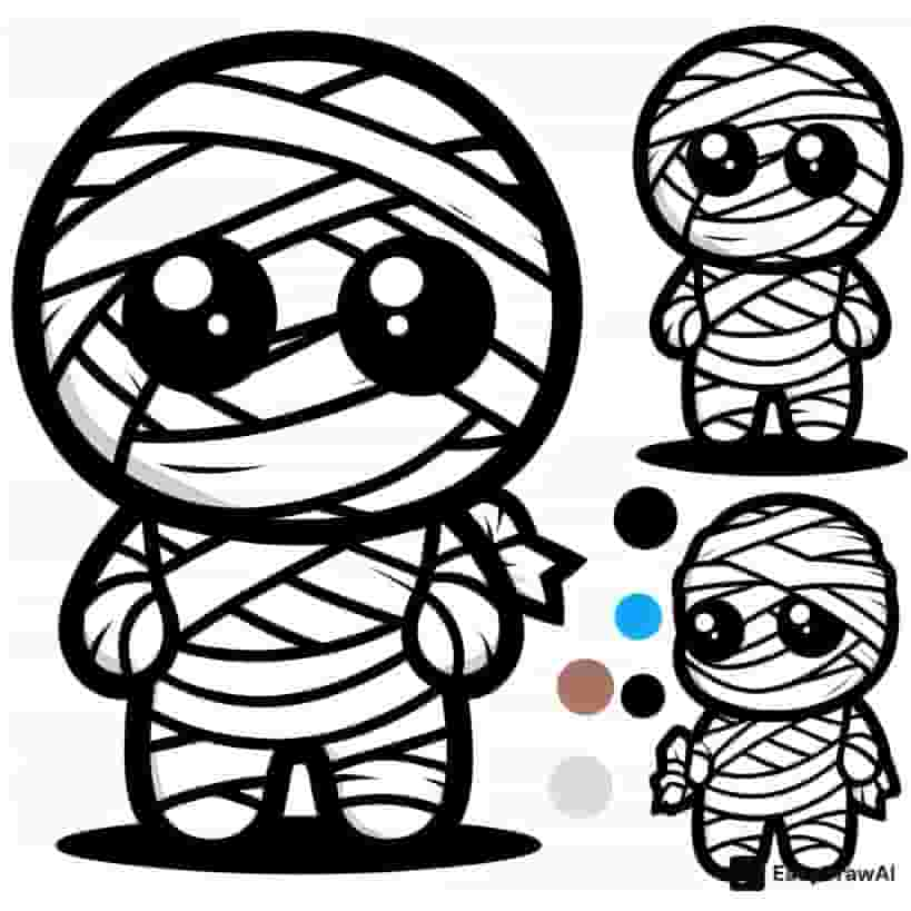 a cute mummy wrapping up in bandages