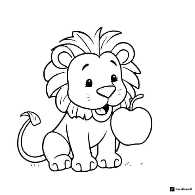 a lion eat a apple