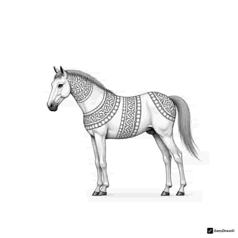 horse with mandala pattern