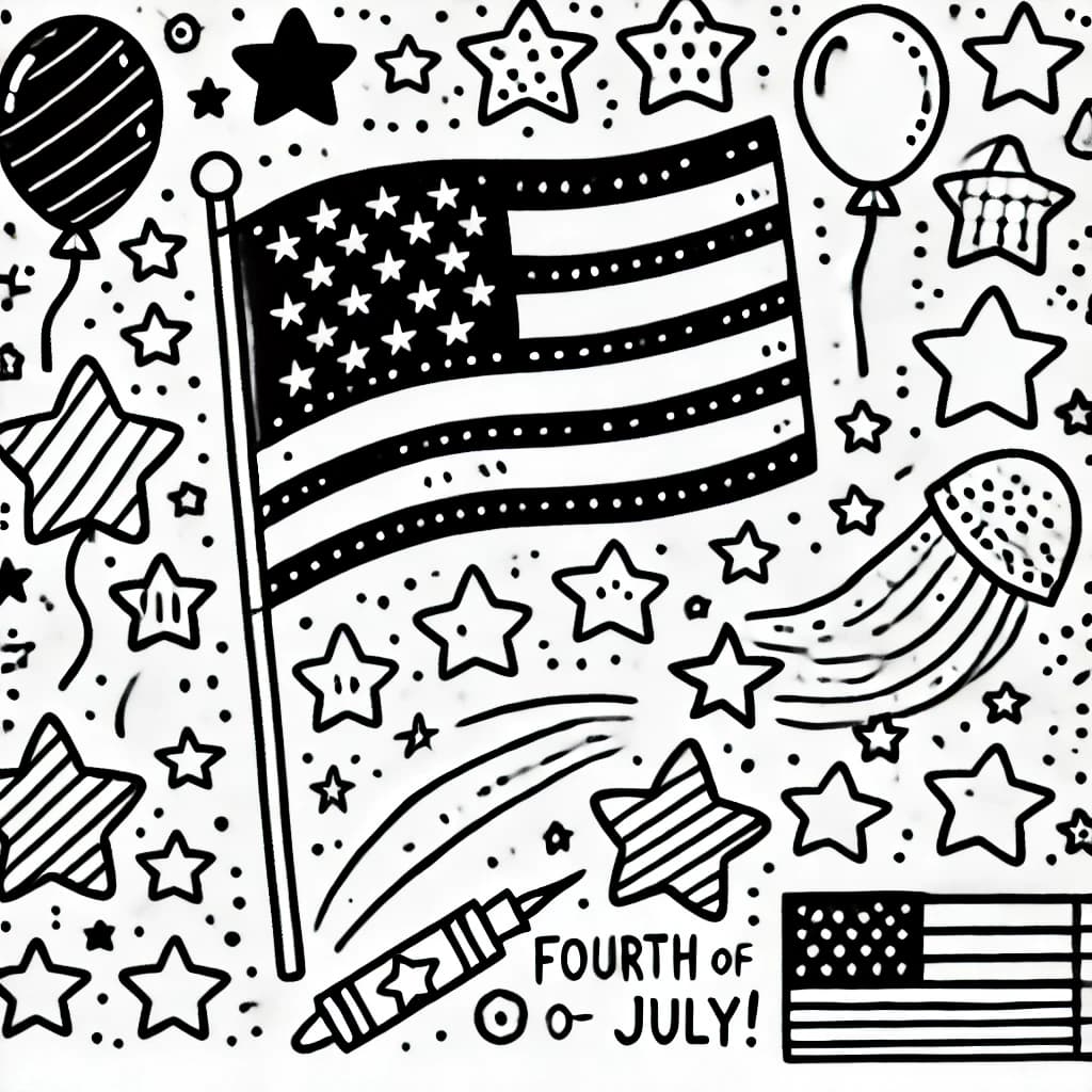 fourth of july  coloring pages