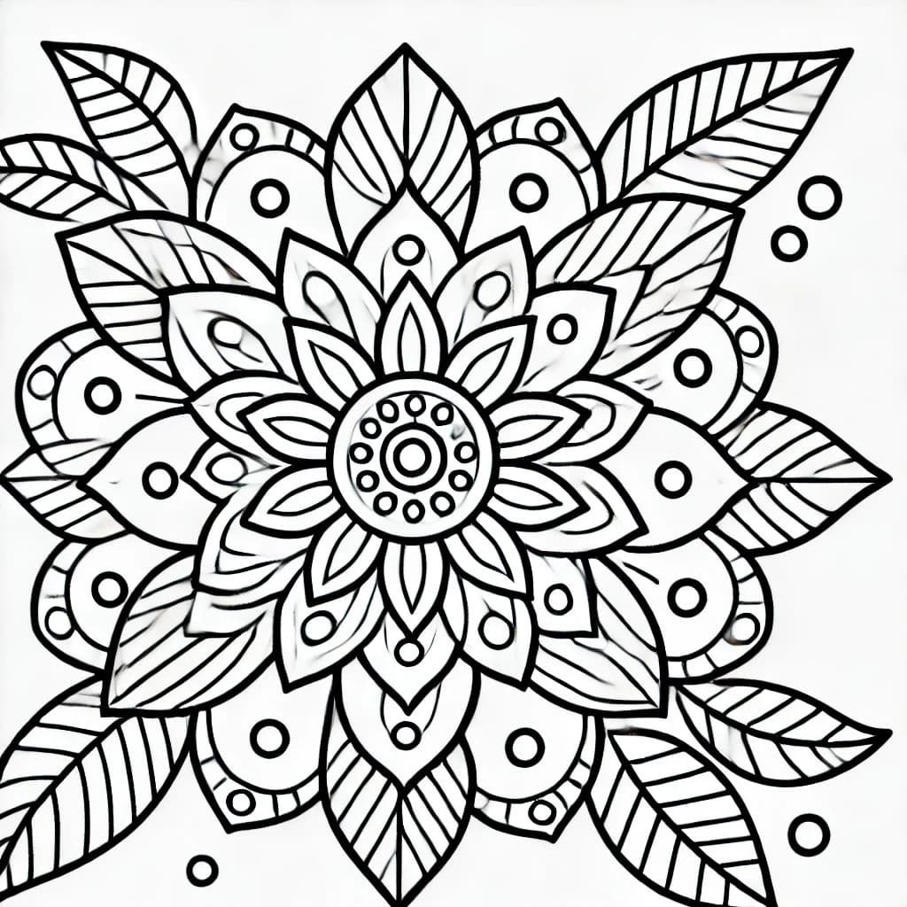 Mandala flower coloring pages