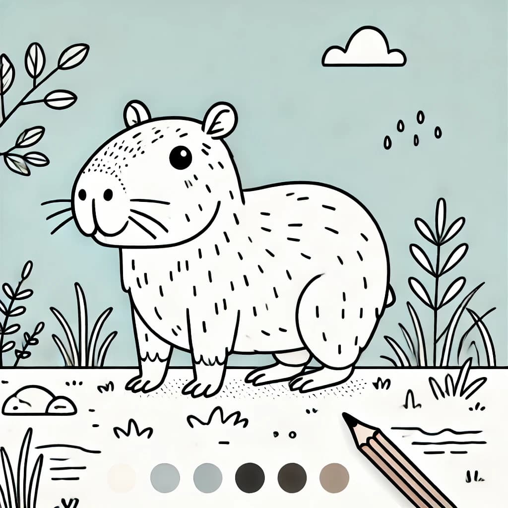 Capibara coloring pages