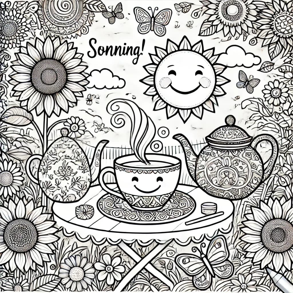 sunny tea wc coloring pages