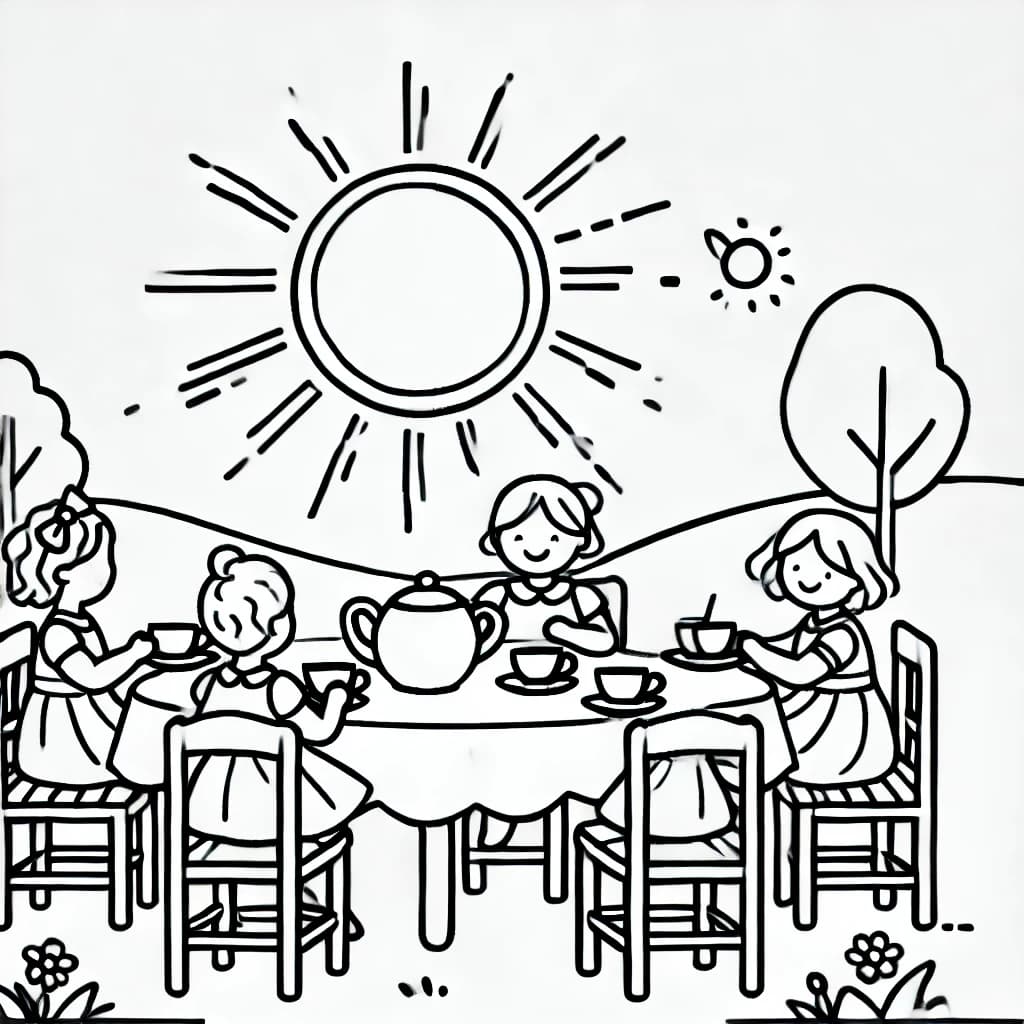 sunny tea wc coloring pages