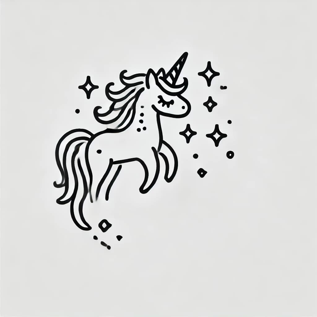 unicorn with sparkles coloring pages