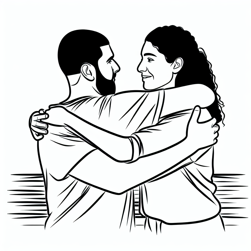 friends hugging goodbye coloring pages