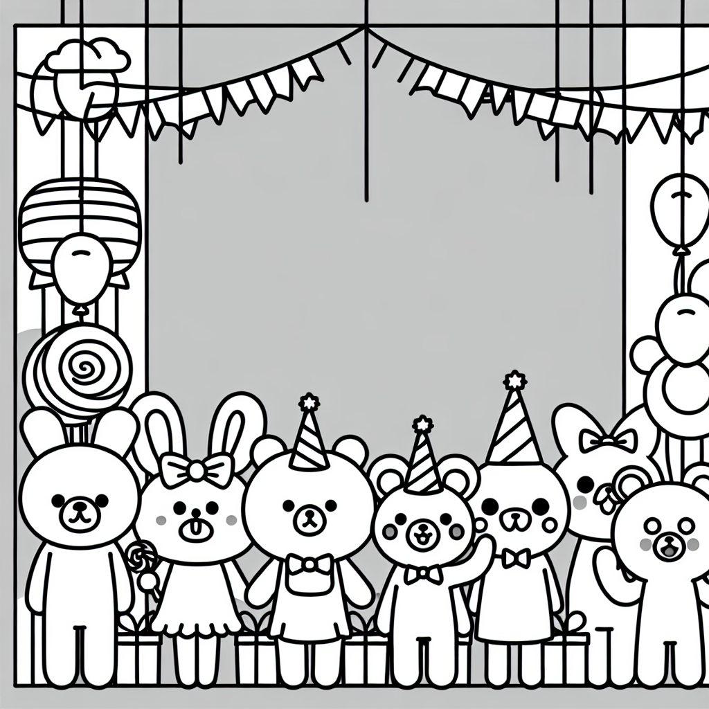 sanrio themed party coloring pages