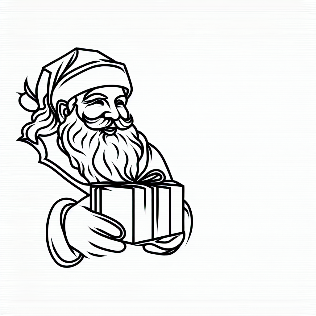 Santa Claus delivering presents coloring pages