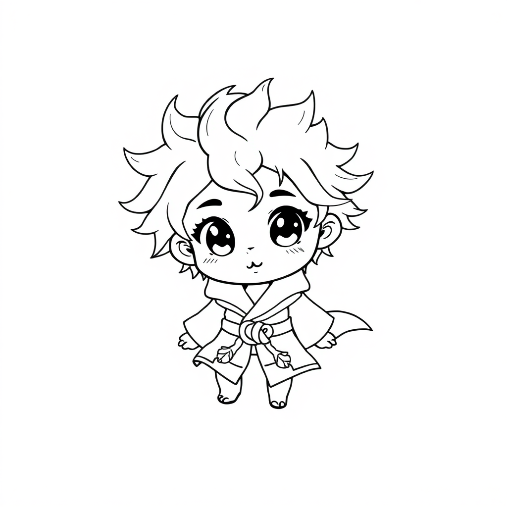 chibi with magical powers coloring pages