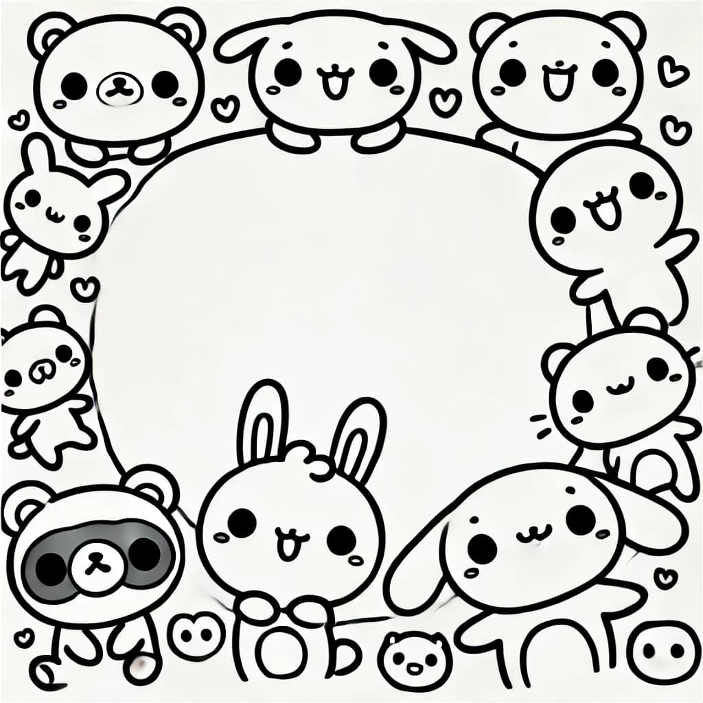 cute cartoon characters coloring pages