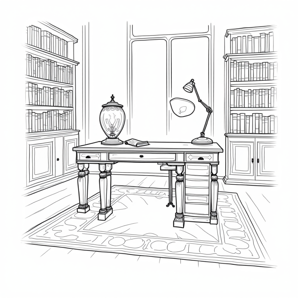 Dumbledore in his office coloring pages