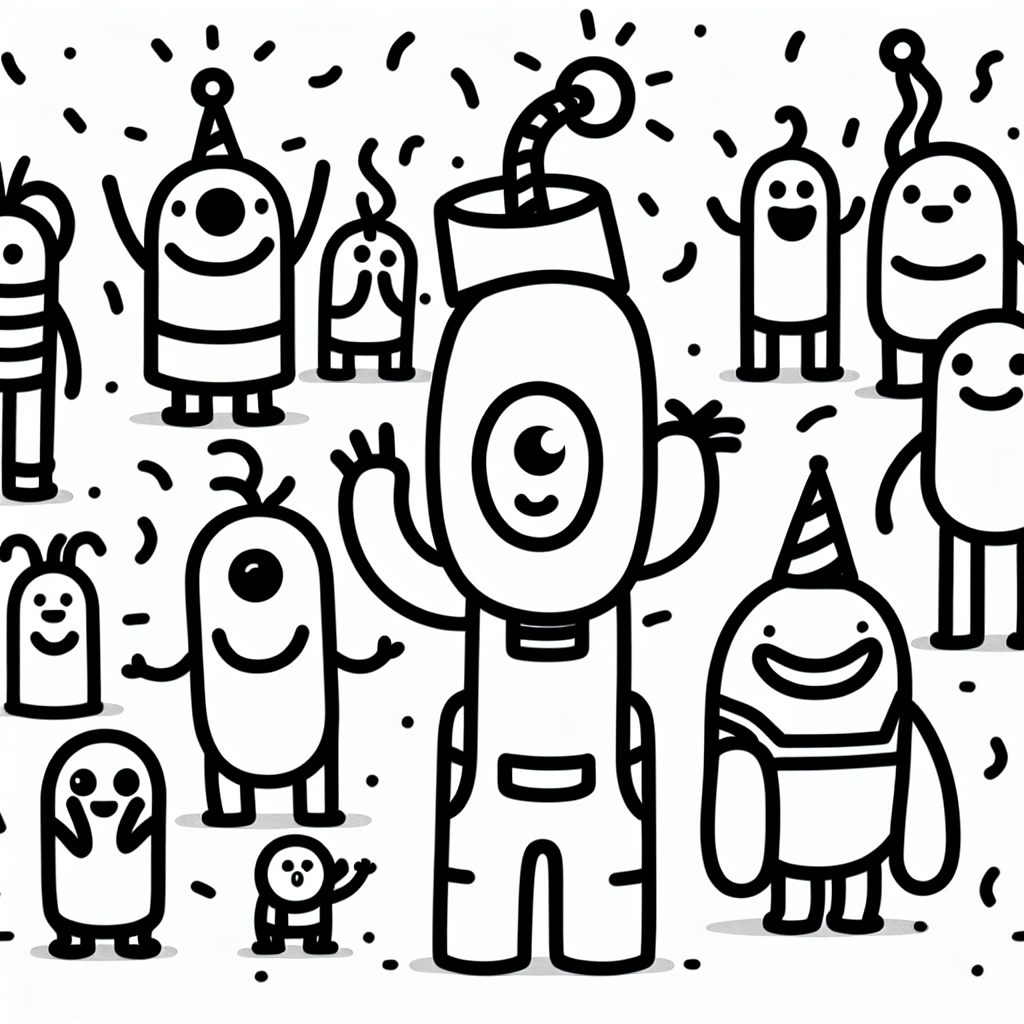 yellow minion party coloring pages