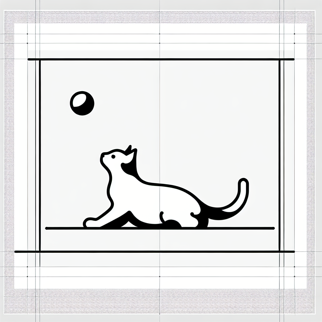 a cat play a ball coloring pages