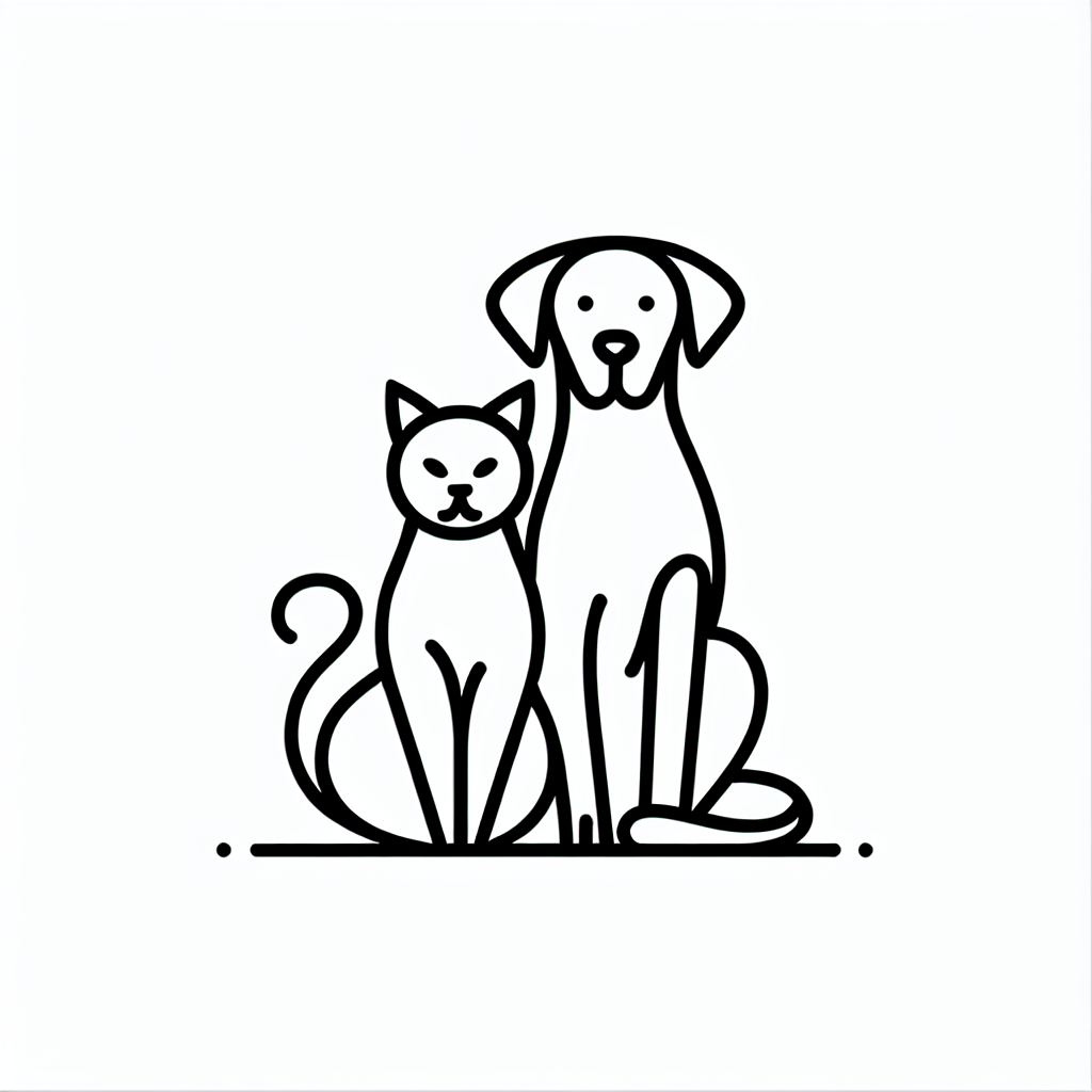 cat with dog coloring pages