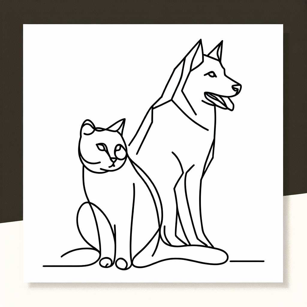 cat with dog coloring pages