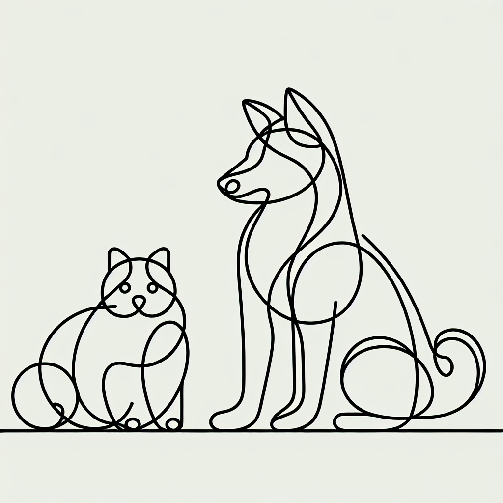 cat with dog coloring pages