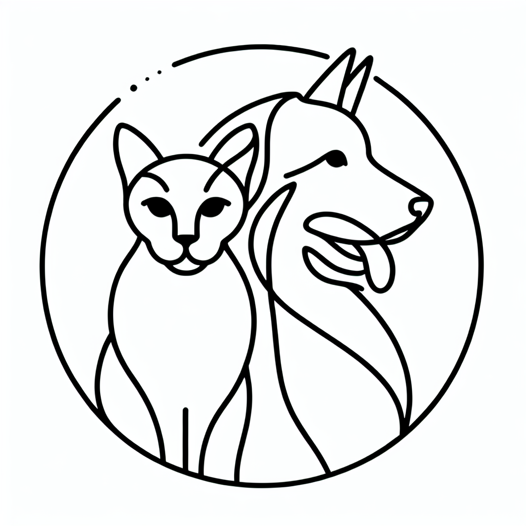 cat with dog coloring pages