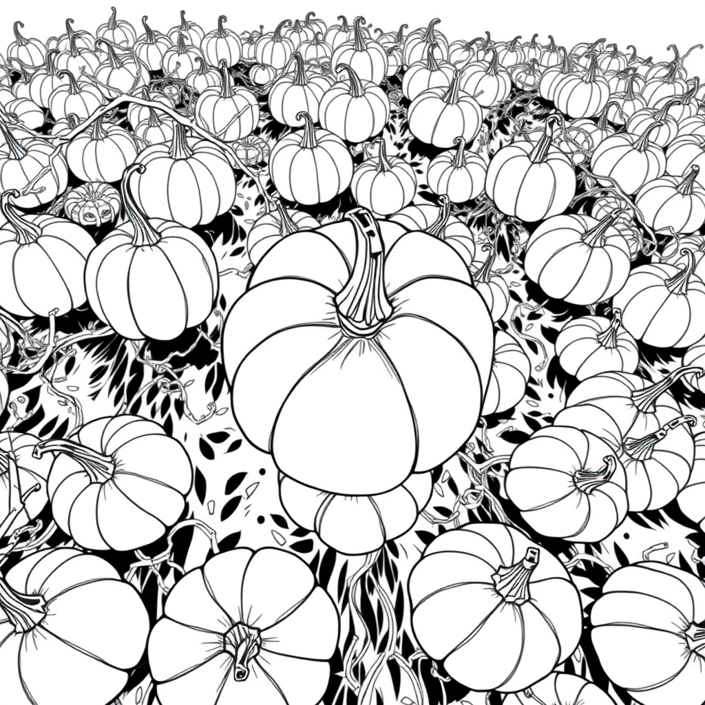 harvesting ripe pumpkins coloring pages