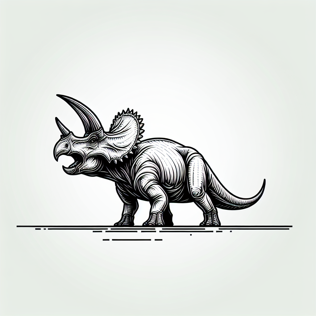 a fierce triceratops coloring pages