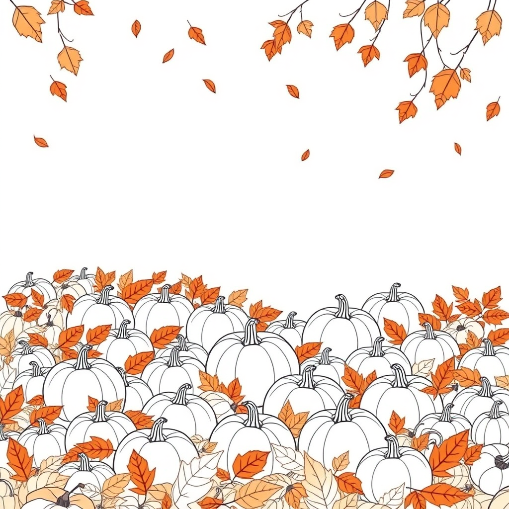 pumpkin patch in autumn coloring pages