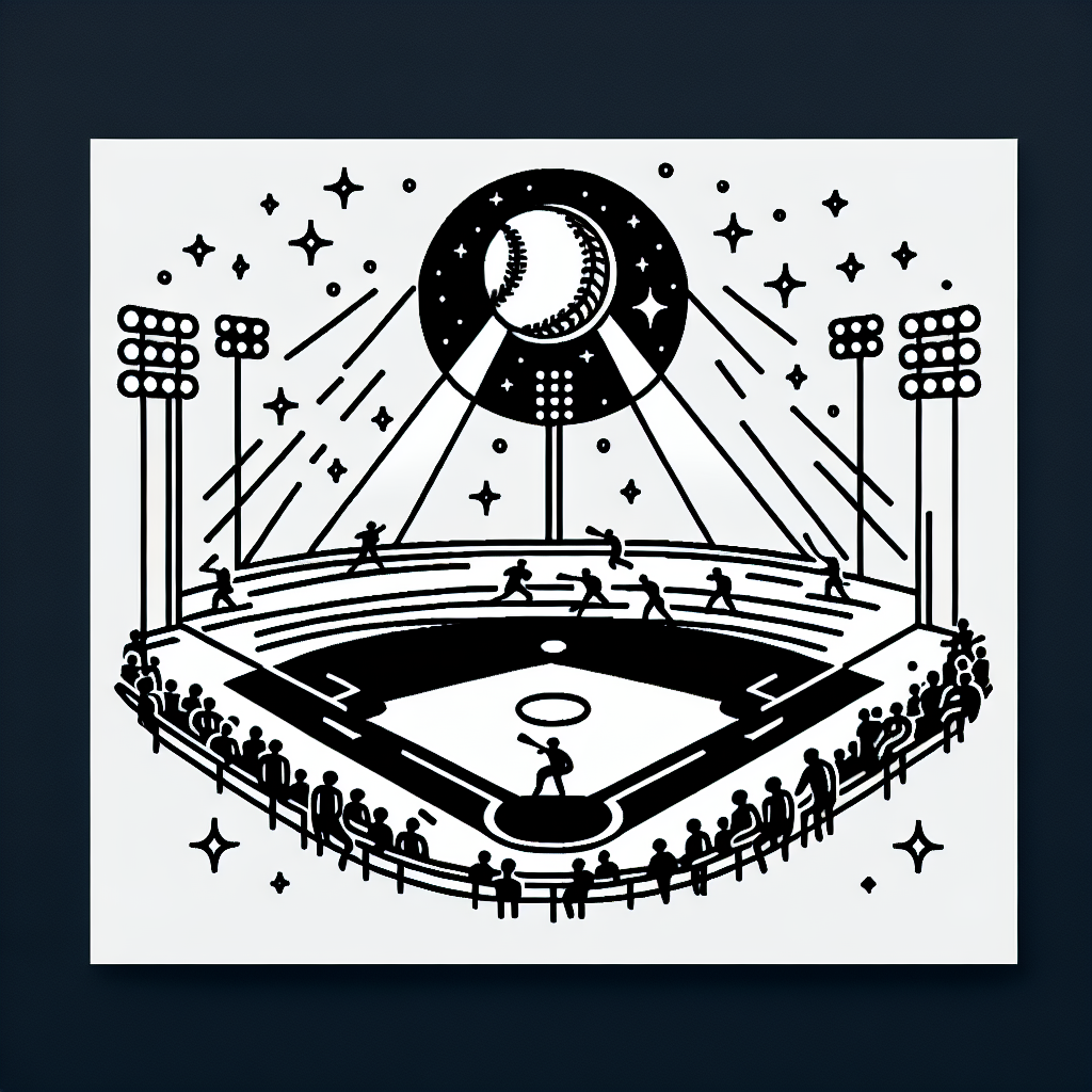 baseball game under lights coloring pages