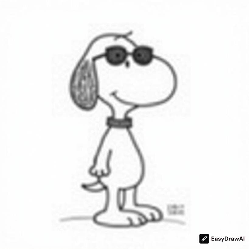 Snoopy wearing sunglasses coloring pages