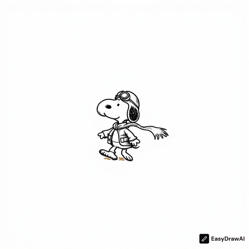 Snoopy dressed as a World War I Flying Ace coloring pages