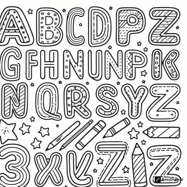 alphabet coloring pages