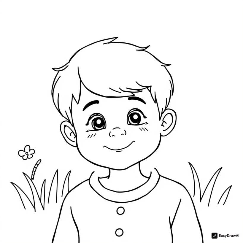 a boy coloring pages