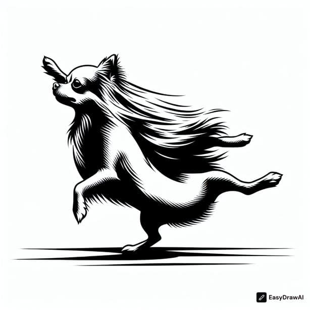 black Chihuahua with long hair dancing breakdance on olympic games coloring pages